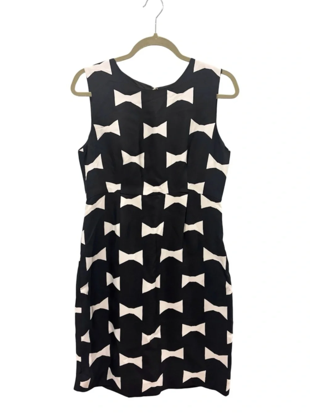 Kate Spade Cora Bow-Print Sheath Black Dress 10 EUC